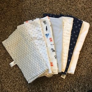 Set of 7 flannel receiving blankets